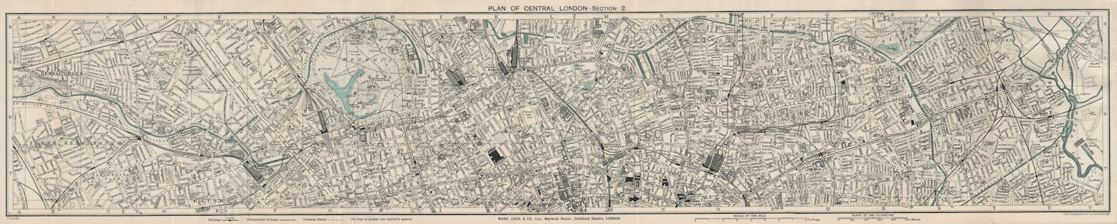 CENTRAL LONDON-SECTION 2 vintage town/city plan. London. WARD LOCK 1933 map